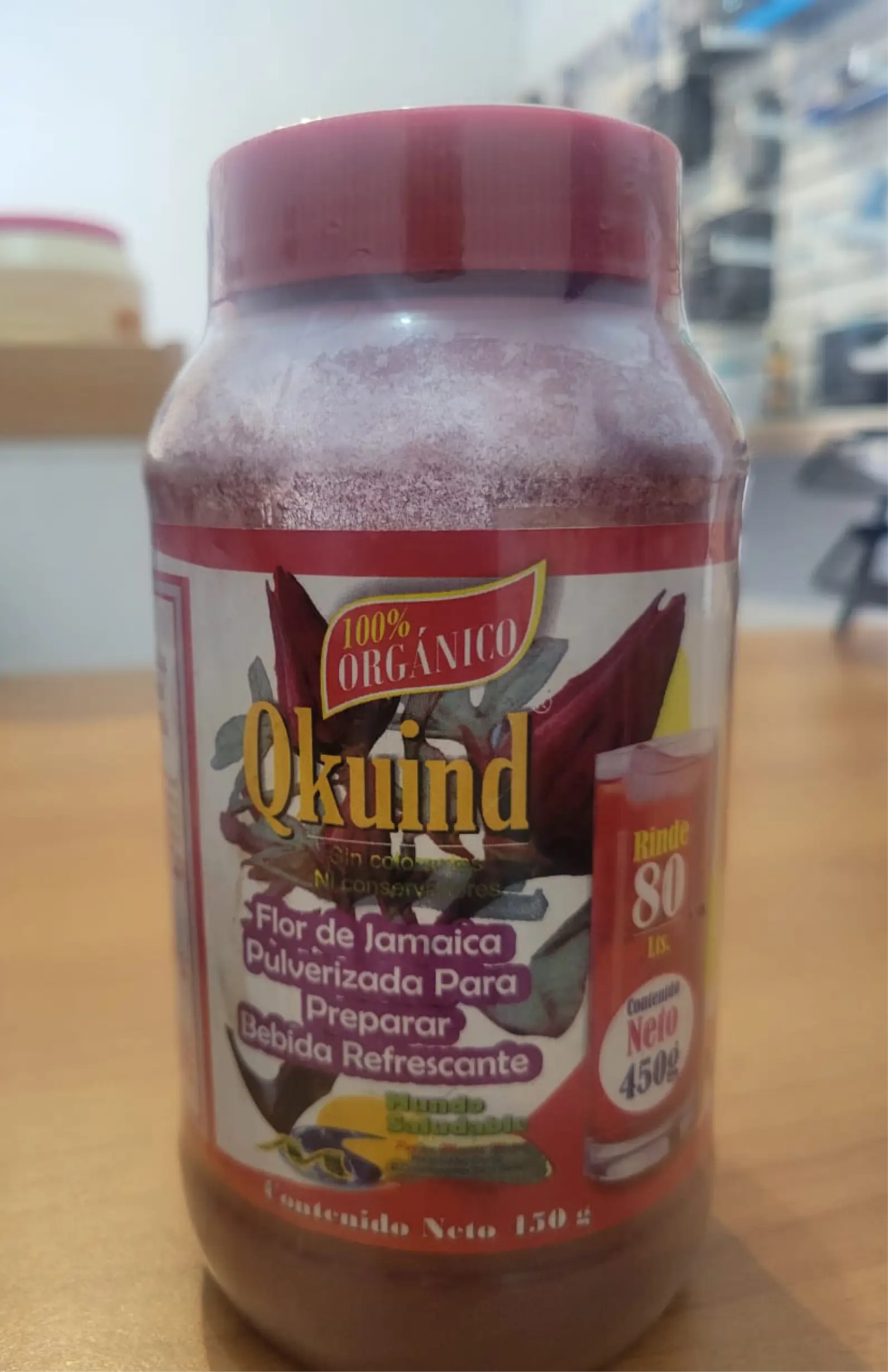 Qkuind, flor de jamaica en polvo.